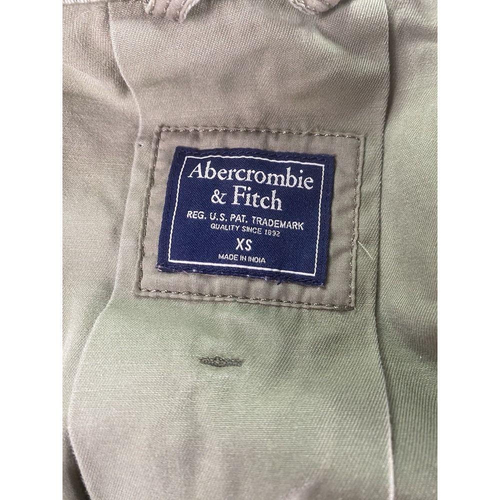 Abercrombie & Fitch Jacket Womens Extra Small Green Canvas Army Flowers Utility - Picture 11 of 12